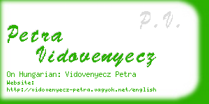 petra vidovenyecz business card